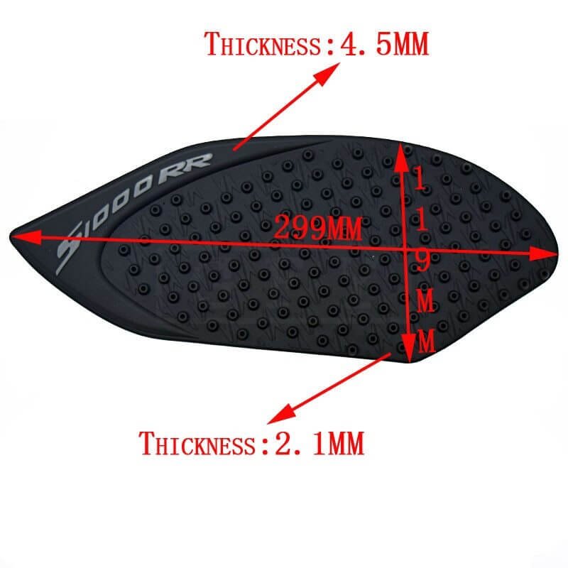 BMW S1000 Tank Pads Dimensions