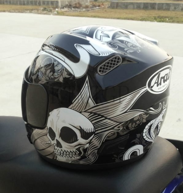 Skull Print Safety Racing Helmet