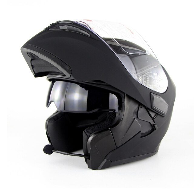 AHR RUN-F Full Face Dual Visors Motorcycle Helmet with Bluetooth Headset  DOT 