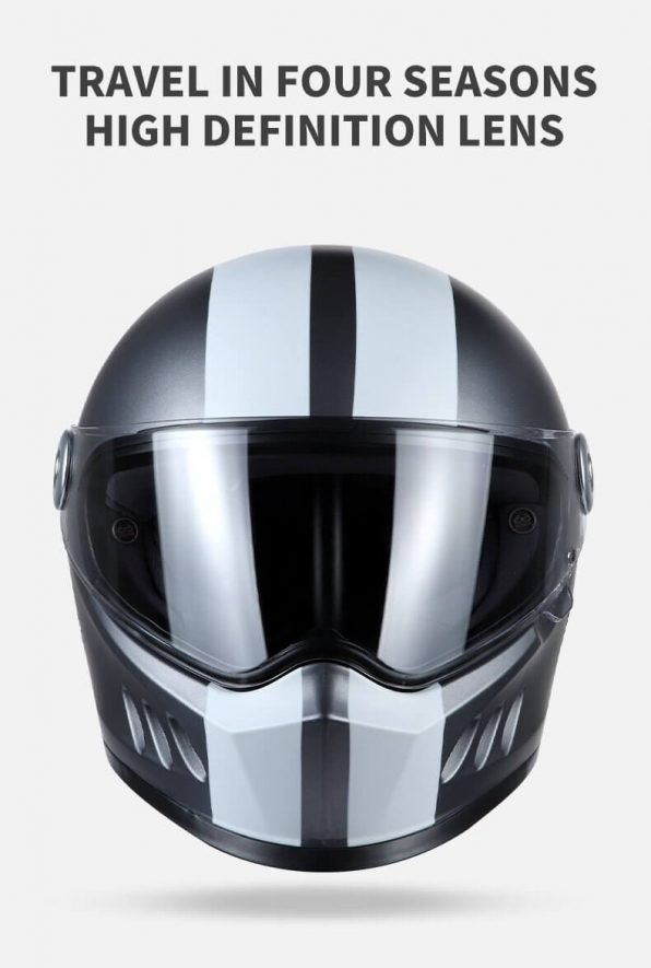 Black & White Helmet For Cafe Racing