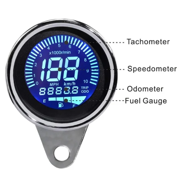 Universal Motorcycle LCD Speedometer