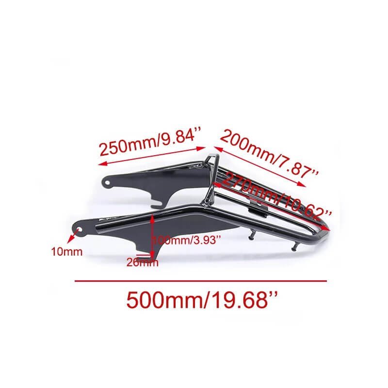 Luggage Rack dimensions.