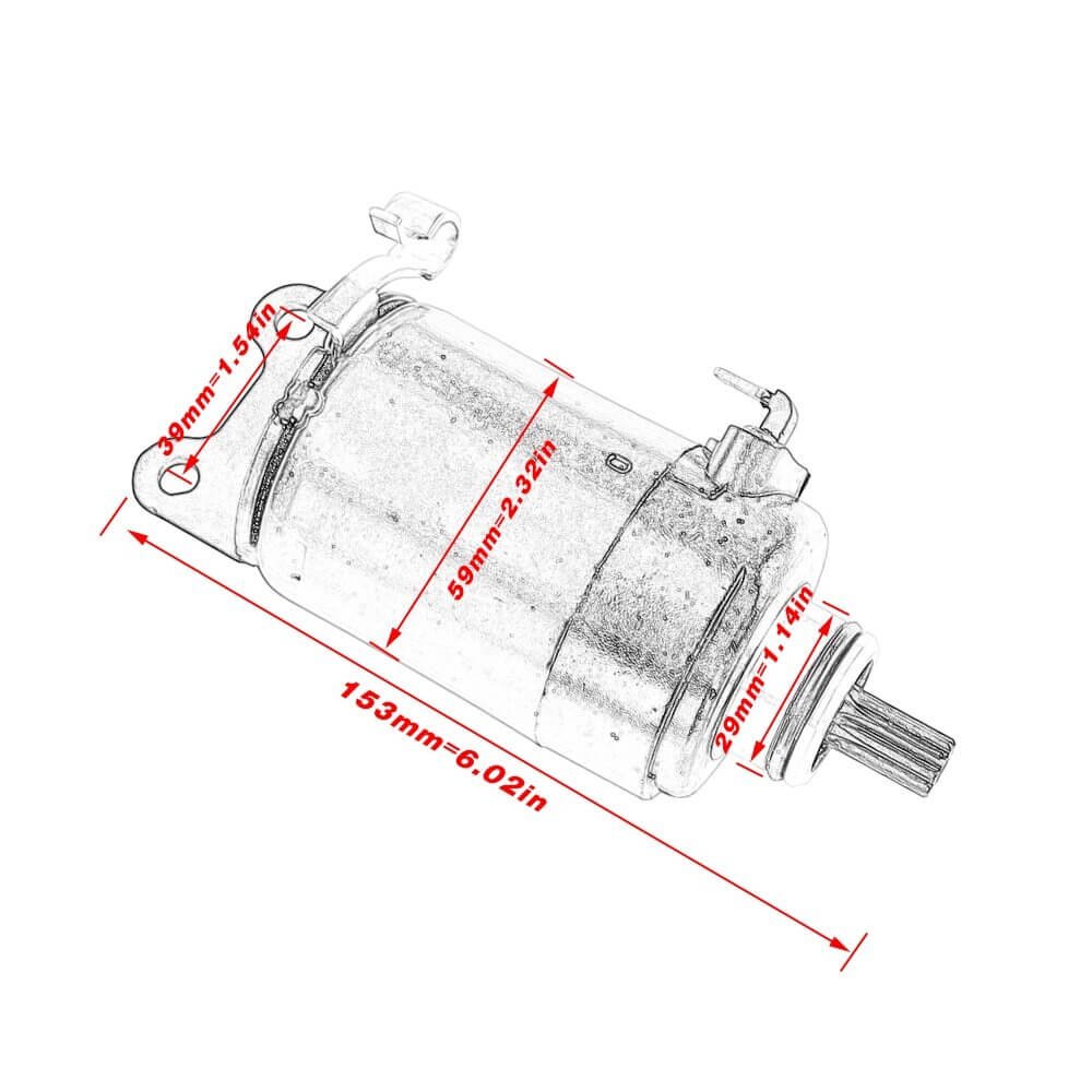 CBR250 Honda Engine Starter Dimensions