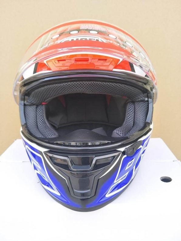 Helmet X14 Shoei Design Orange and Blue