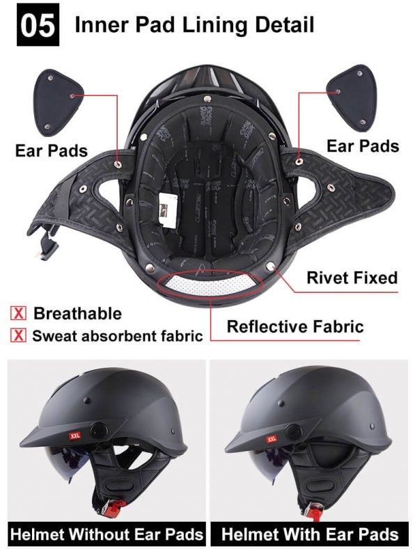 Cap Helmet with Sunshield Black