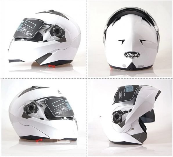  Dual Lens Helmet For Racing white