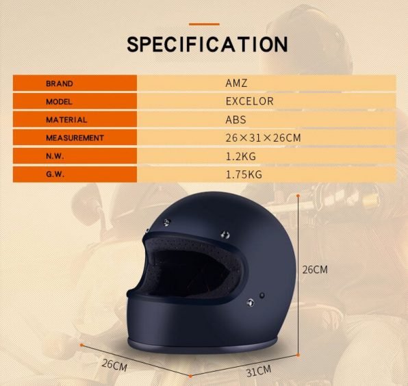 Helmet Full Face Visor Specification