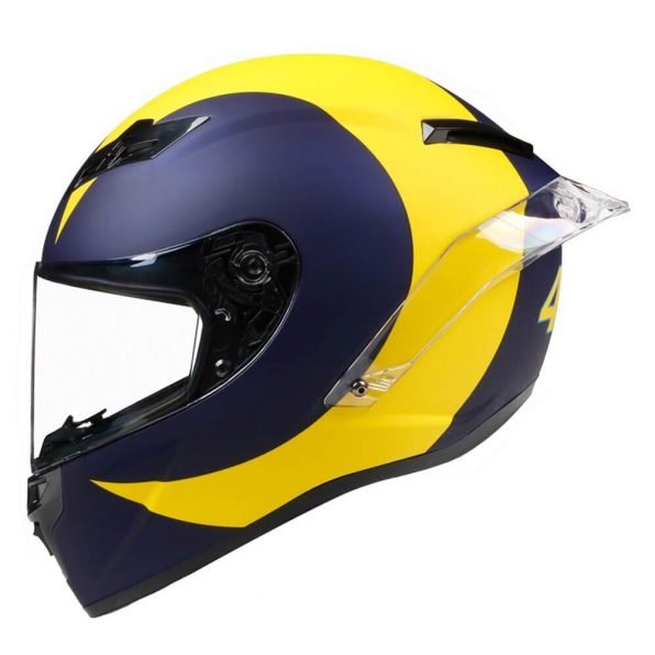 Racing Helmet Blue and Yellow