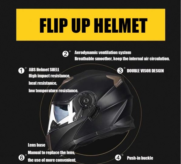 Double Lens Flip Up Full Face Helmet