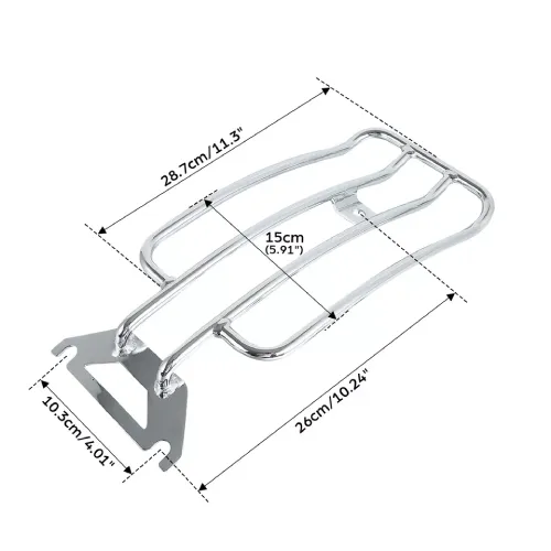 Harley Davidson Electra Glide Standard FLTH Chrome Solo Seat Luggage Rack 2010-2022