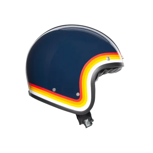 X70 MULTI DOT - RIVIERA BLUE/RAINBOW OPEN FACE HELMET