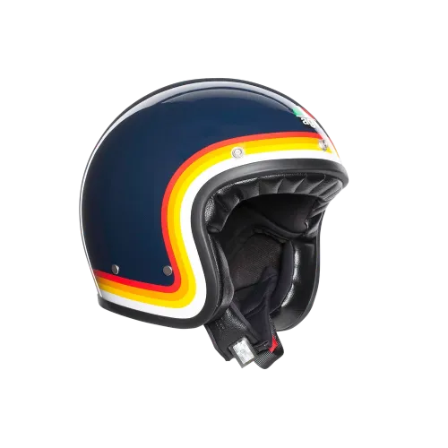 X70 MULTI DOT - RIVIERA BLUE/RAINBOW OPEN FACE HELMET